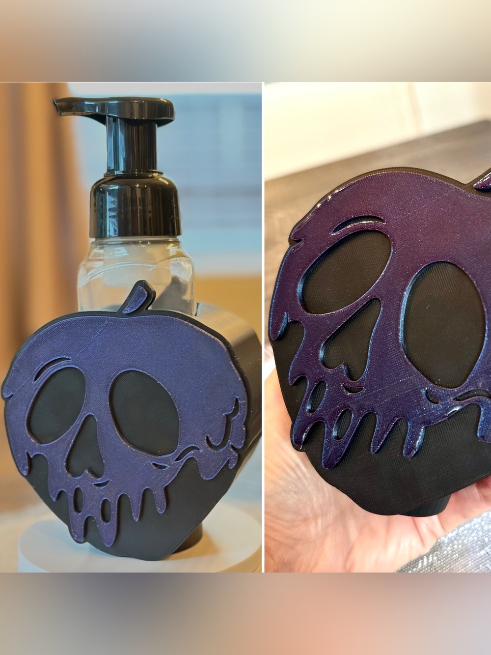 Disney Poison Apple Skull Color Shift Soap Holder for Bath & Body Works Bottles